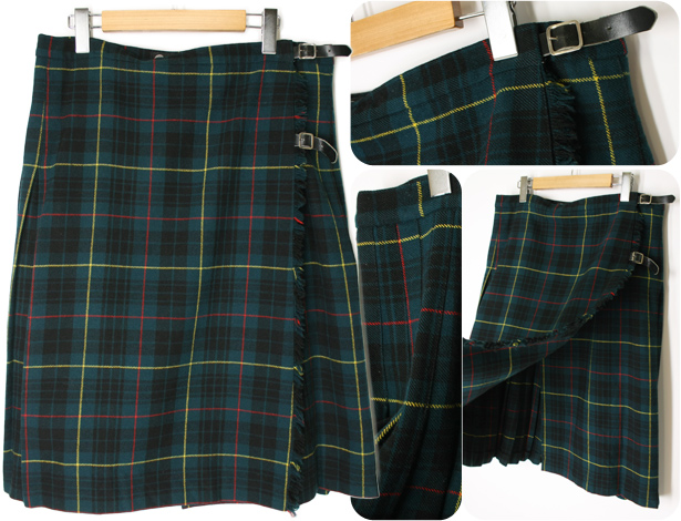 Glenisla Kiltsのスコットランド製 緑チェック ウールキルトスカート 30 Off 古着屋 どろんこファクトリィ アメリカとヨーロッパ古着の通販