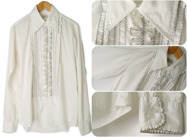 Deltonのレトロなフリルプリーツドレスシャツ 古着屋 どろんこファクトリィ アメリカとヨーロッパ古着の通販